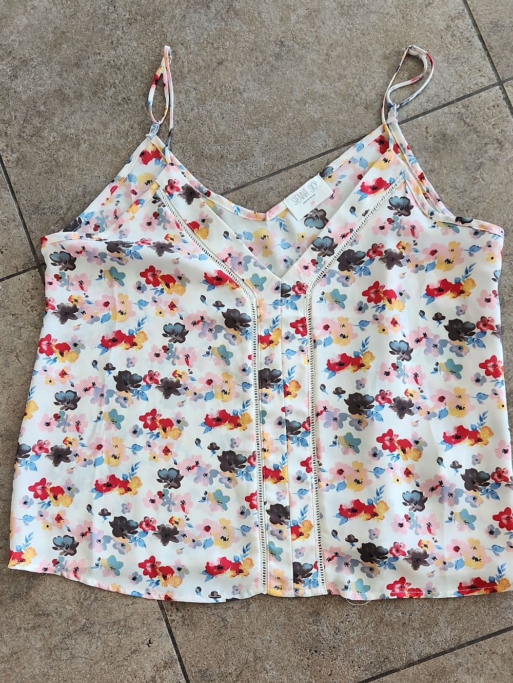 Sienna Sky White Floral Print Cami